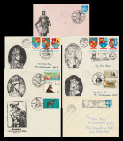 1988 Romania - Set 7 plicuri Suceava 600 ani, stampile speciale domnitori