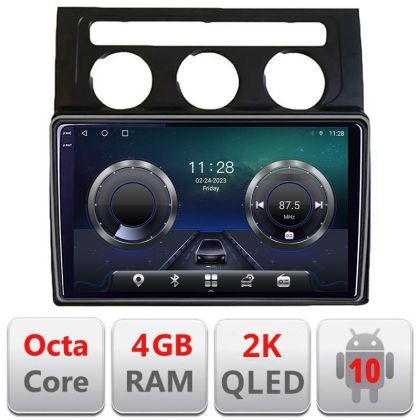 Navigatie VW Touran 2003-2009 clima automata C-touran2 Android Octa Core Ecran 2K QLED GPS 4G 4+32GB 360 kit-touran2+EDT-E410-2K CarStore Technology