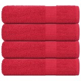 vidaXL Prosoape de duș 4 buc Roșu 70x140 cm 360 g/m&sup2; 100% bumbac