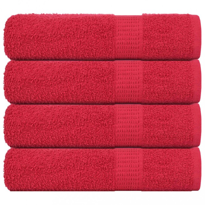 vidaXL Prosoape de duș 4 buc Roșu 70x140 cm 360 g/m&sup2; 100% bumbac 136930
