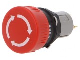 Comutator de Siguranță 16mm Cu 2 Contacte NC Roșu