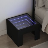 Cumpara ieftin Noptieră cu LED infinity, negru, 40x40x30 cm