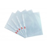 Folie Protectie Documente A5, Daco, 100 Bucati, Multiperforatii, Polipropilena Cristal, 40 Microni, Transparenta