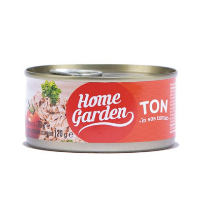 Ton in Sos Tomat, Home Garden, 170 g, Conserva de Peste, Ton in Sos Tomat Home Garden, Conserva de Ton 170 g, Conserva de Peste Home Garden, Ton in So foto