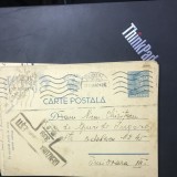 CP02 Carte postala veche 1942 stampila rara triunghiulara CENZURAT BUCURESTI box 339 WW2