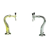 Coloană dozator bere, model cu g&acirc;t de găină, 2 țevi, alamă