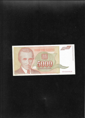 Iugoslavia Yugoslavia 5000 dinara dinari 1993 seria6283818 aunc foto