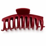 Cumpara ieftin Cleste pentru par, visiniu 10.9 x 4.5 cm, plastic rigid cu deschidere larga, prindere rapida pentru par lung, gros si voluminos