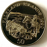 FALKLAND ISLANDS 50 PENCE 1990, (Children&#039;s Fund), RARA