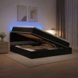 Cumpara ieftin Pat cu LED si saltea Negru 160 x 200 cm Catifea