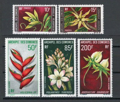 Comores 1969 Mi 97/101 MNH, nestampilat - Flori foto
