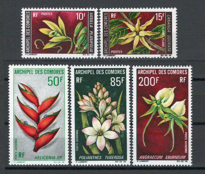 Comores 1969 Mi 97/101 MNH, nestampilat - Flori