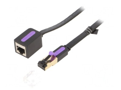 Prelungitor RJ45 F/UTP 2m Negru foto