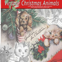 Greeting for Christmas (vintage Christmas animals) A Christmas coloring book for adults relaxation with vintage Christmas animal cards: Old fashioned