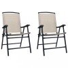 Set 2 Scaune Gradina Pliabile Crem Textilena Otel 62x59x93cm