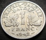 Cumpara ieftin Moneda istorica 1 FRANC - FRANTA, anul 1942 * cod 3888, Europa