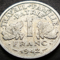 Moneda istorica 1 FRANC - FRANTA, anul 1942 * cod 3888