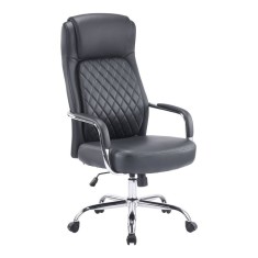 Scaun de birou directorial Rianda Negru 70x6x116-124 cm