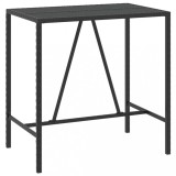 Cumpara ieftin Masa de bar cu blat din sticla, negru, 110x70x110 cm, poliratan