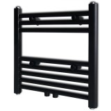 Radiator port-prosop &icirc;ncălzire centrală baie, drept, negru, 480x480 mm, vidaXL