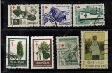 Lot 7 Timbre Finlanda Crucea Roșie Convenția de la Geneva Floră Tablou Ștampilat - A688