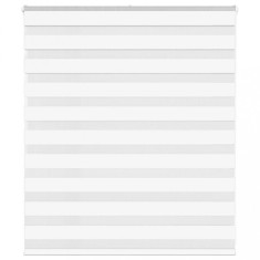 vidaXL Jaluzea tip zebra alb lățime țesătură 125,9 cm poliester