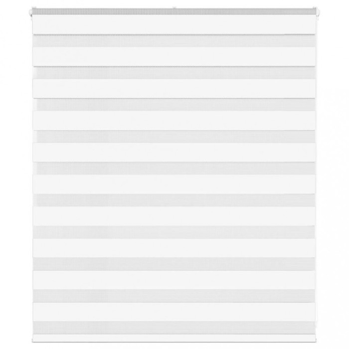 Jaluzea tip zebra alb lățime țesătură 125,9 cm poliester