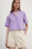 MAX&amp;Co. cămașă din bumbac femei, culoarea violet, relaxed, 2416111074200 2416110000000, Max&amp;Co.