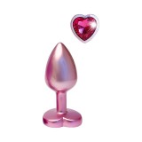 Plug anal DREAMTOYS Pearl Pink Plug, cu bază &icirc;n formă de inimă, lungime 7.1 cm, diametru 2.7 cm, roz, mărime S