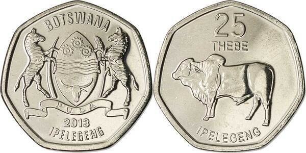 Botswana 2013 - 25 thebe UNC