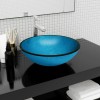VidaXL Chiuvetă din sticlă securizată, albastru, 42x14 cm 345265