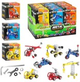 Joc constructie metalic 3D DIY Metal Construction Mini Vehicle diverse modele 7x7cm