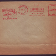 1948 Romania, Plic eseu francatura mecanica publicitara EXPORTLEMN, timbru 0 Lei