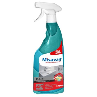 Solutie pentru baie Misavan 4 in 1, cu pulverizator, fresh, 750 ml foto
