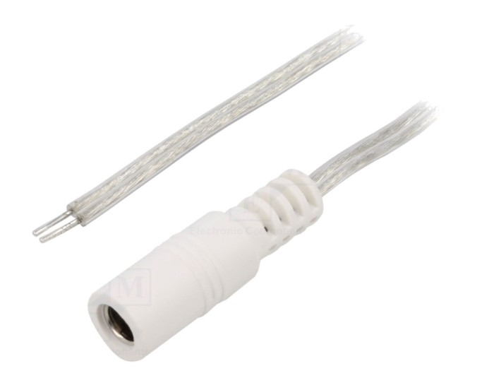 Cablu DC 5,5/2,1 transparent 2m