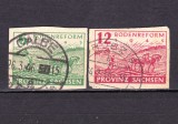 ✅ (S40)Germania 1945 -Emisiunile Aliatilor -Zona sovietica - Saxonia &quot; Reforma agrara&quot; ,serie Mi.85/86 nedantelat , stampilate