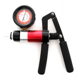 Pompa de vid manuală VERKE 10515 pentru testare vacuum, aerisire fr&acirc;ne și ambreiaj, cu manometru integrat 0-3 bari