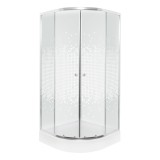 Cabină de duș curbată Pixel 80 albă cu tavă XN