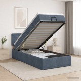 Cumpara ieftin Pat ottoman cu saltea Gri inchis 80 x 200 cm Catifea