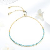 Cumpara ieftin Bratara Din Argint Model Tennis Aurie si Turcoaz Arg395A, Argintboutique