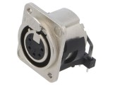Conector XLR 5 pini mamă 90&deg; NEUTRIK soclu cu buton THT 3A