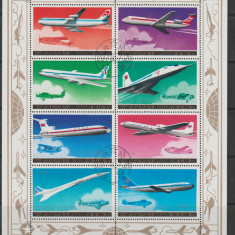 Korea de Nord 1978- Aviatie , Posta aeriana - Bloc stampilat