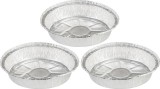 Set 3 tavi rotunde din aluminiu pentru gratar MagicHome, 22,4 x 4,6 cm