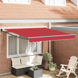Marchiză Retractabilă Automată vidaXL Roșie 300x250 cm