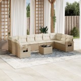 vidaXL Set canapele de grădină cu perne, 11 piese, bej, poliratan 3220677