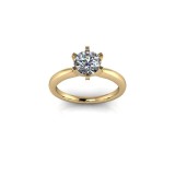 Inel de logodnă din aur galben de 14k, decorat cu piatră de zirconiu - 62