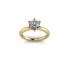 Inel de logodnă din aur galben de 14k, decorat cu piatră de zirconiu - 52