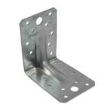 Conectori Unghiulari pentru Lemn, Zincati, cu Nervuri, 88x88x65x2 mm