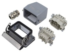Conector HDC WEIDM&Uuml;LLER HE 6 pini 24A 500V tată-mamă dimensiune 3 metalic