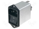 Conector alimentare AC SCHURTER soclu tată 1A 250VAC IEC 60320